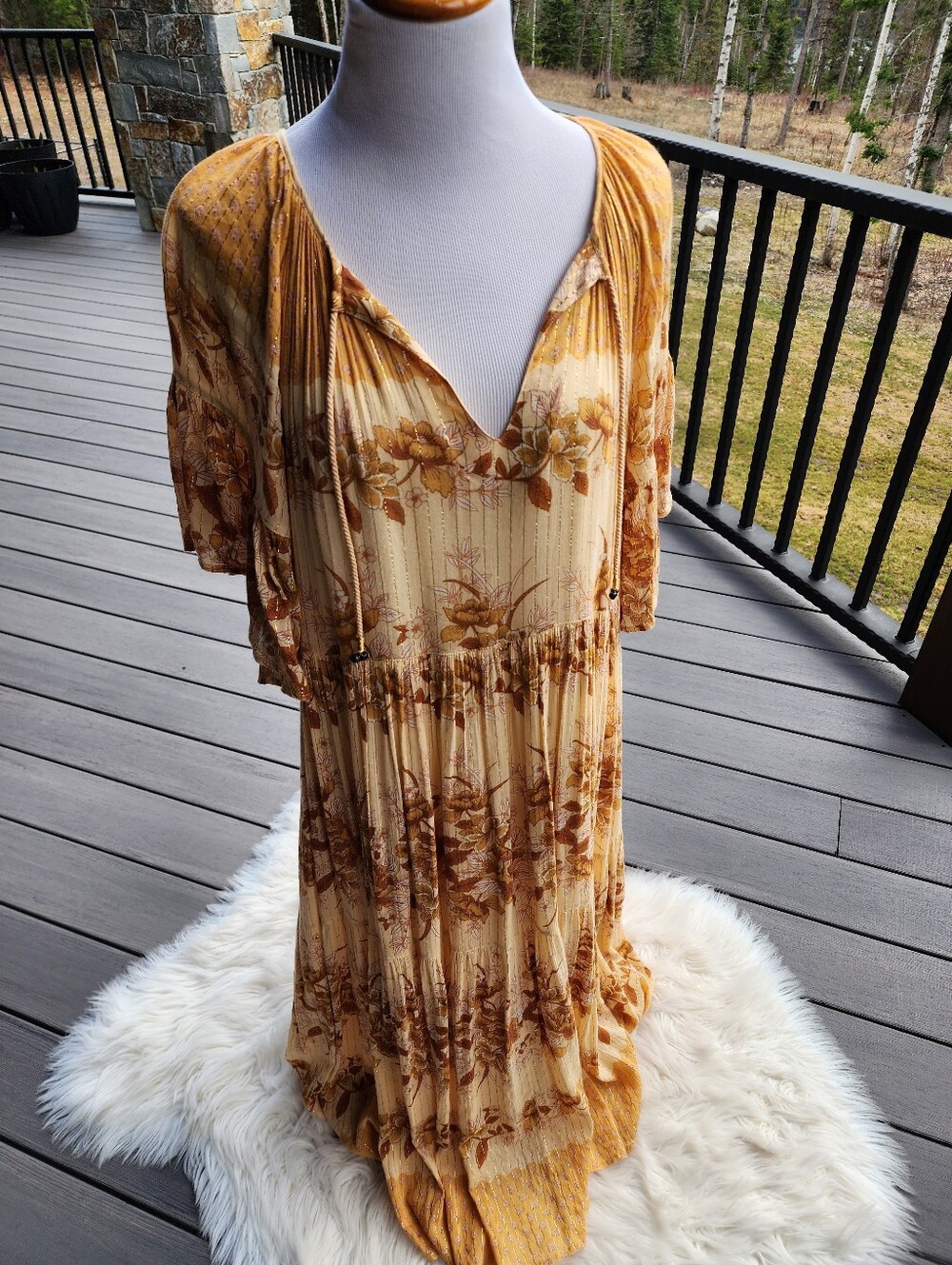 Spell & Gypsy Designs Coco Lei Mumu Maxi Dress Caramel Small *Runs Large!